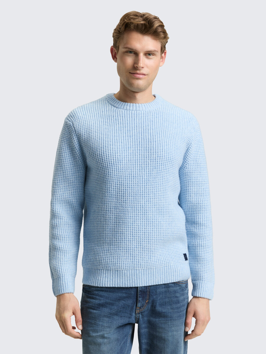 maglione lavorato a maglia con contenuto di lana