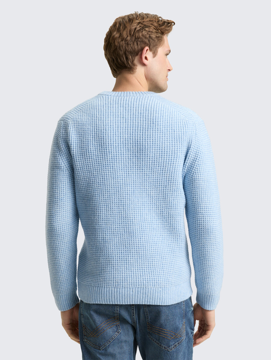 maglione lavorato a maglia con contenuto di lana