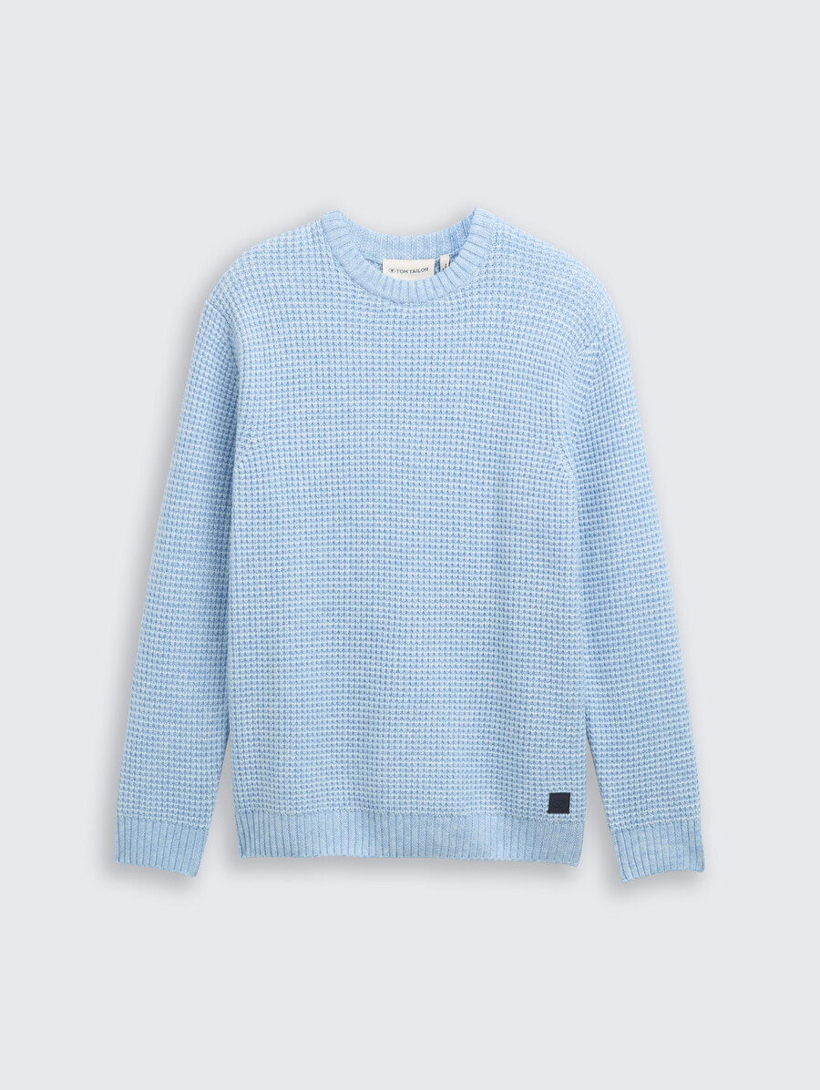 maglione lavorato a maglia con contenuto di lana