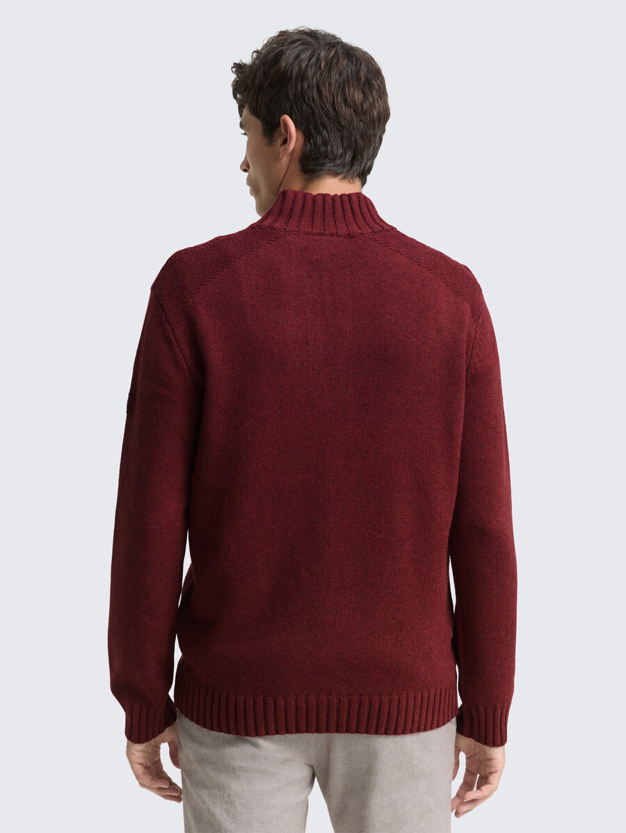 maglione lavorato a maglia troyer con dettagli a coste