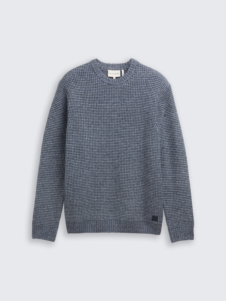 maglione lavorato a maglia con contenuto di lana