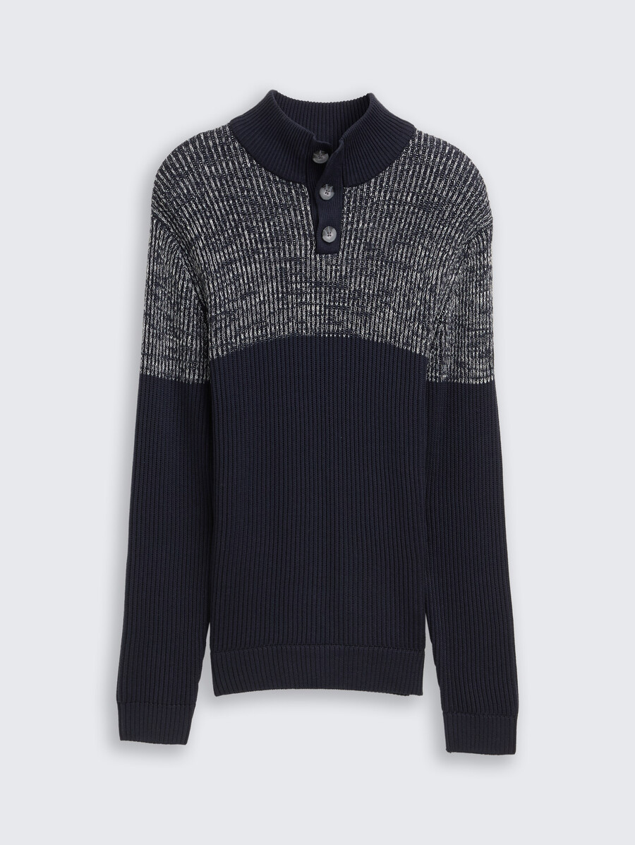maglione lavorato a maglia troyer con abbottonatura
