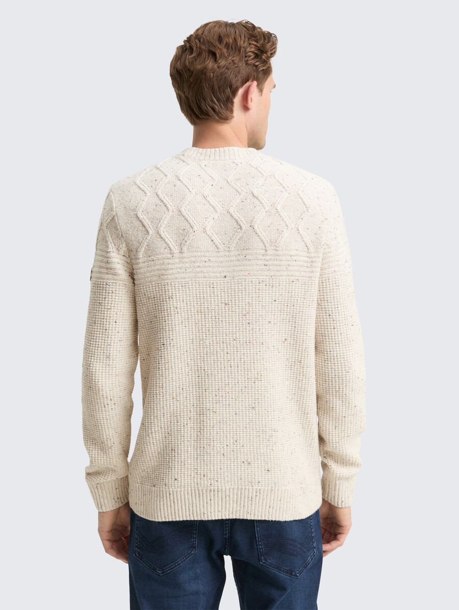 maglione lavorato a maglia con texture miste