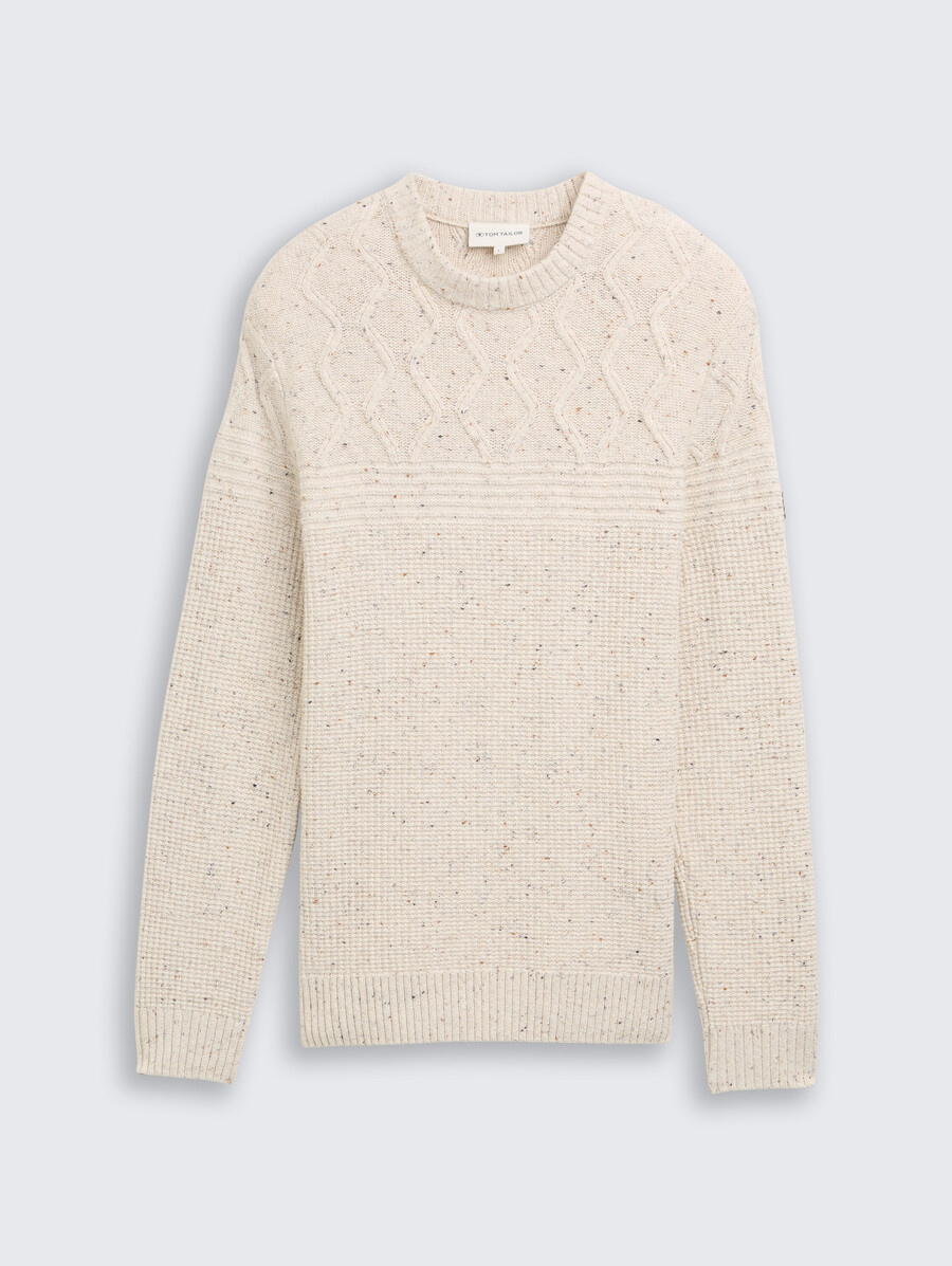 maglione lavorato a maglia con texture miste