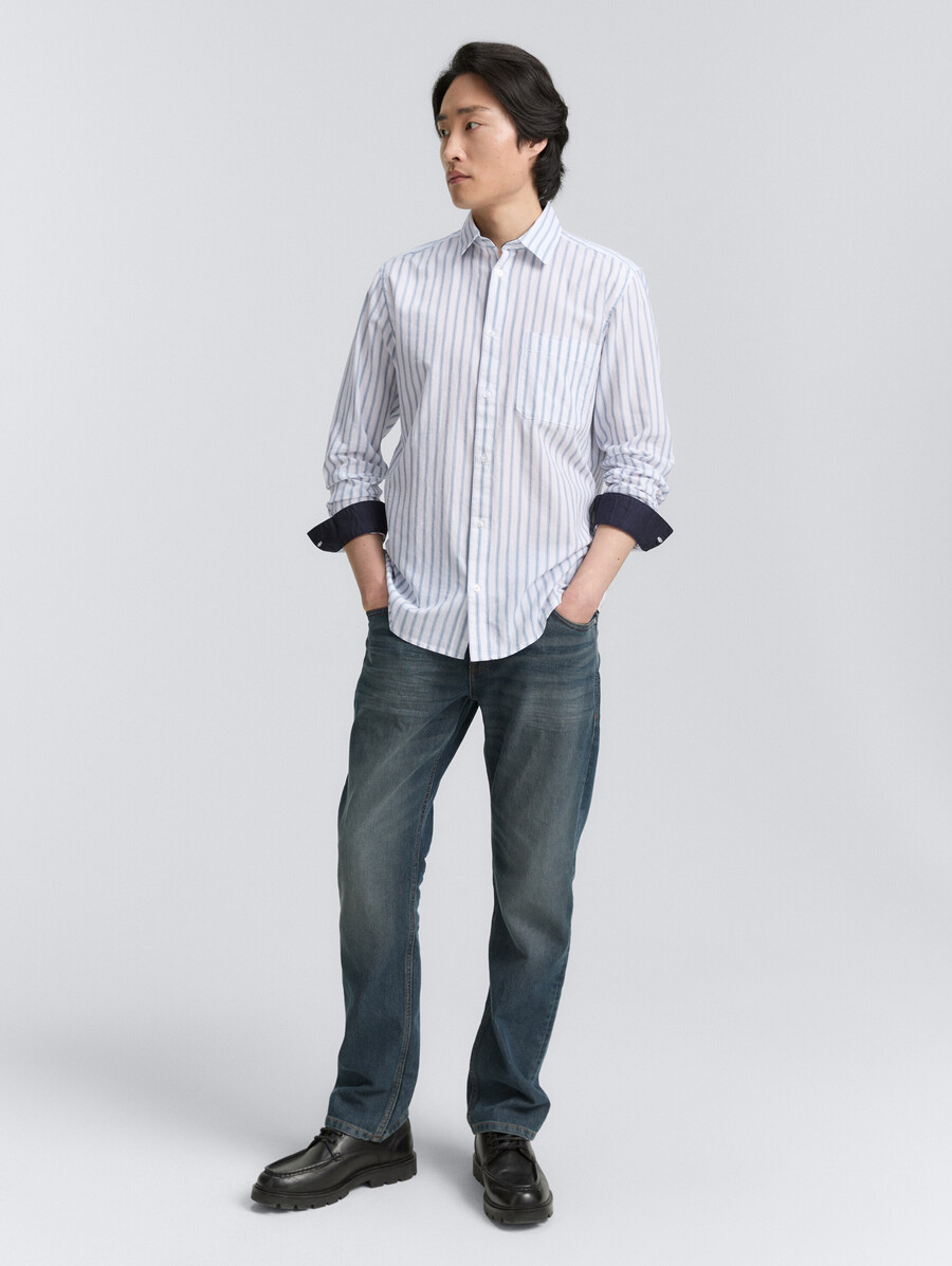 camicia vestibilità regolare con motivo a righe