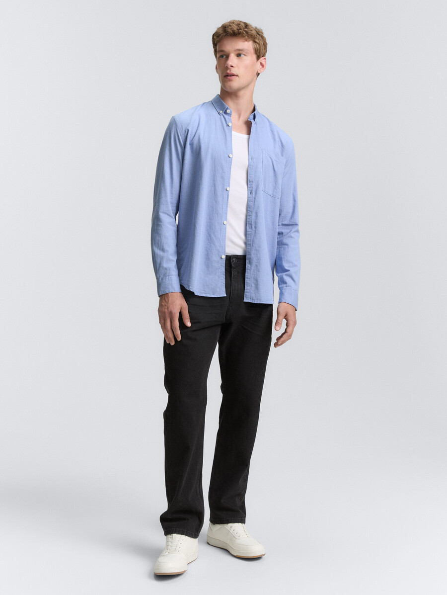 camicia vestibilità regolare con taschino sul petto