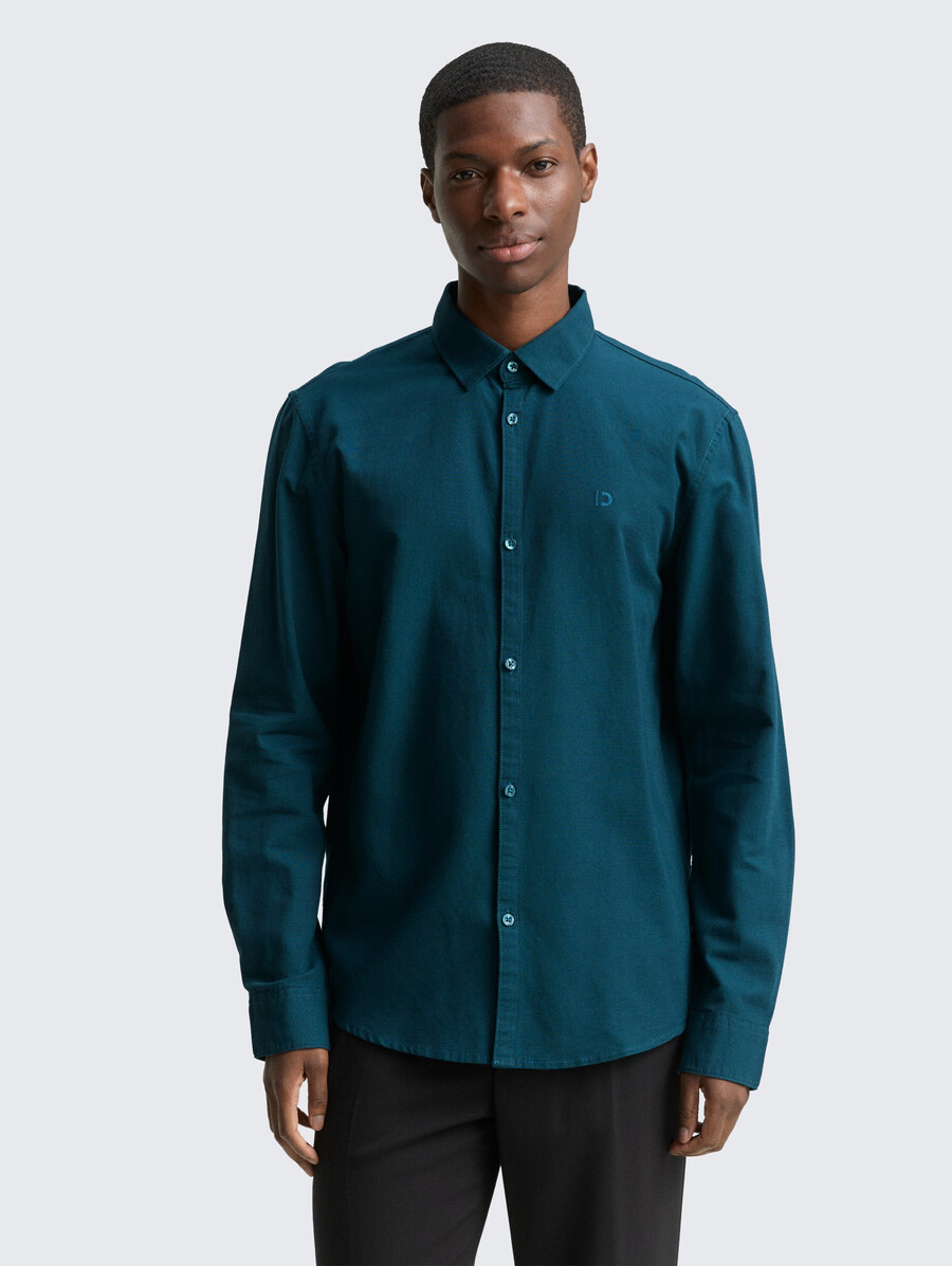 camicia vestibilità regolare con ricamo del logo