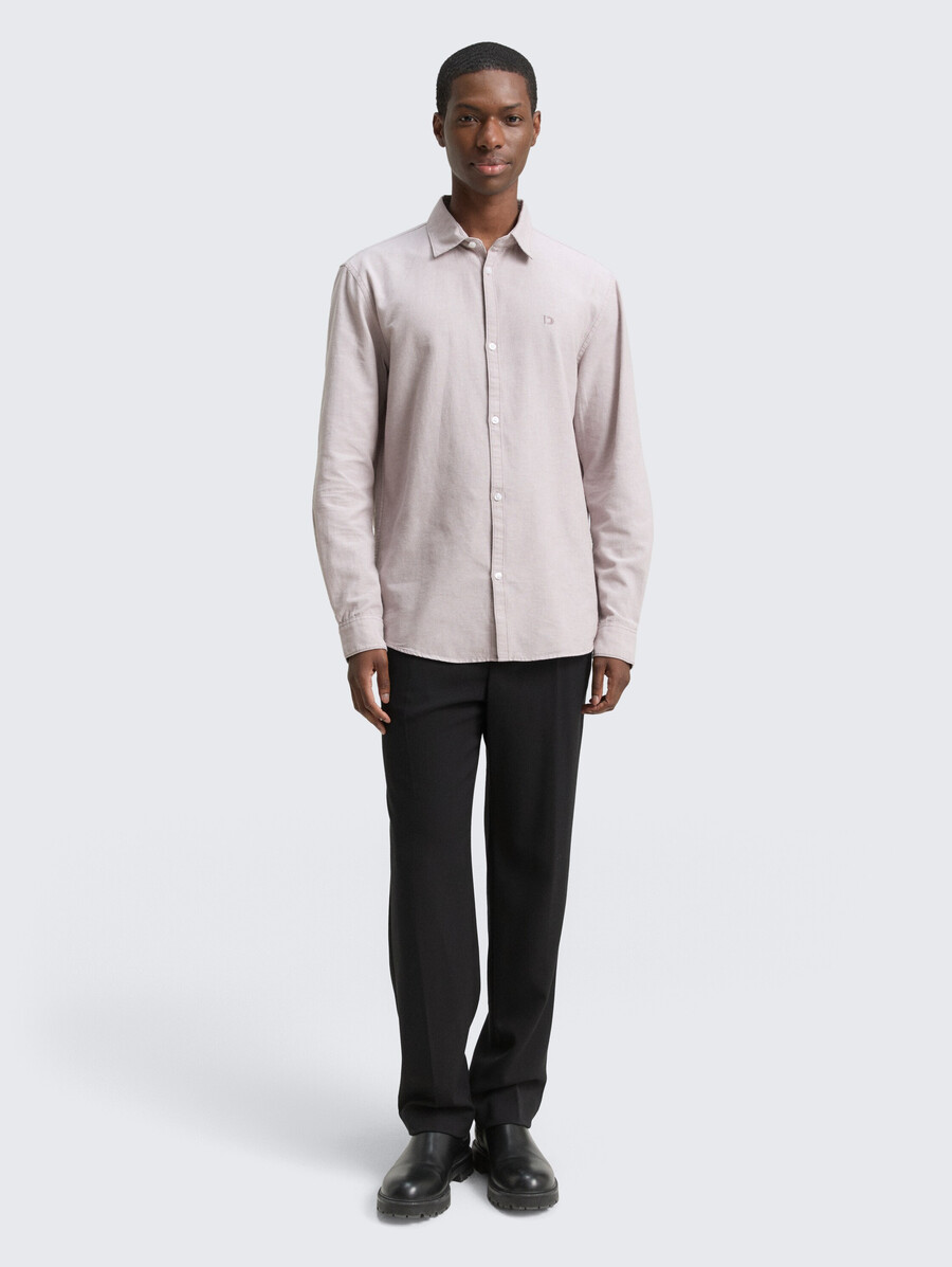 camicia vestibilità regolare con ricamo del logo