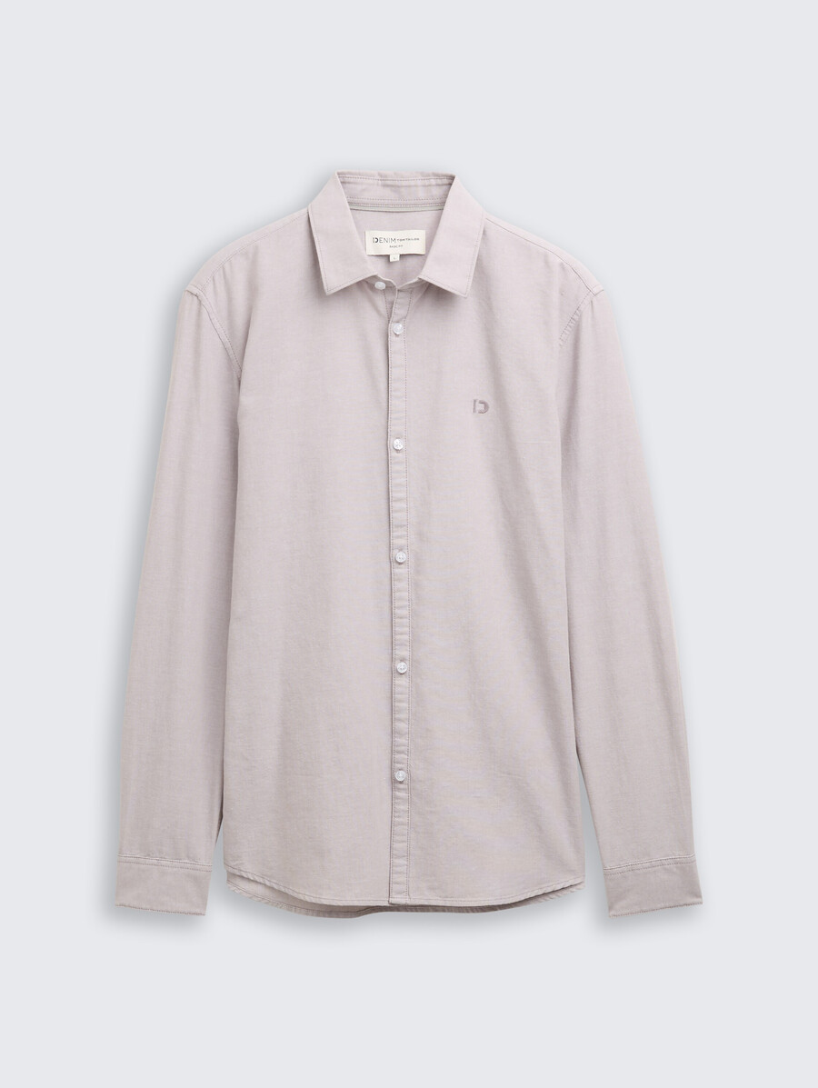 camicia vestibilità regolare con ricamo del logo