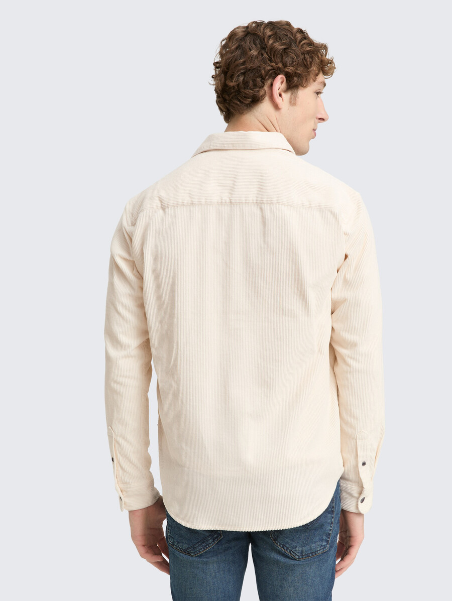 camicia in velluto a coste dalla vestibilità comoda con taschino sul petto