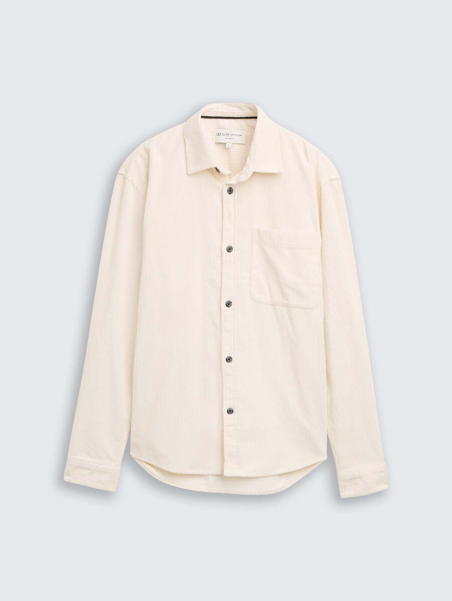 camicia in velluto a coste dalla vestibilità comoda con taschino sul petto