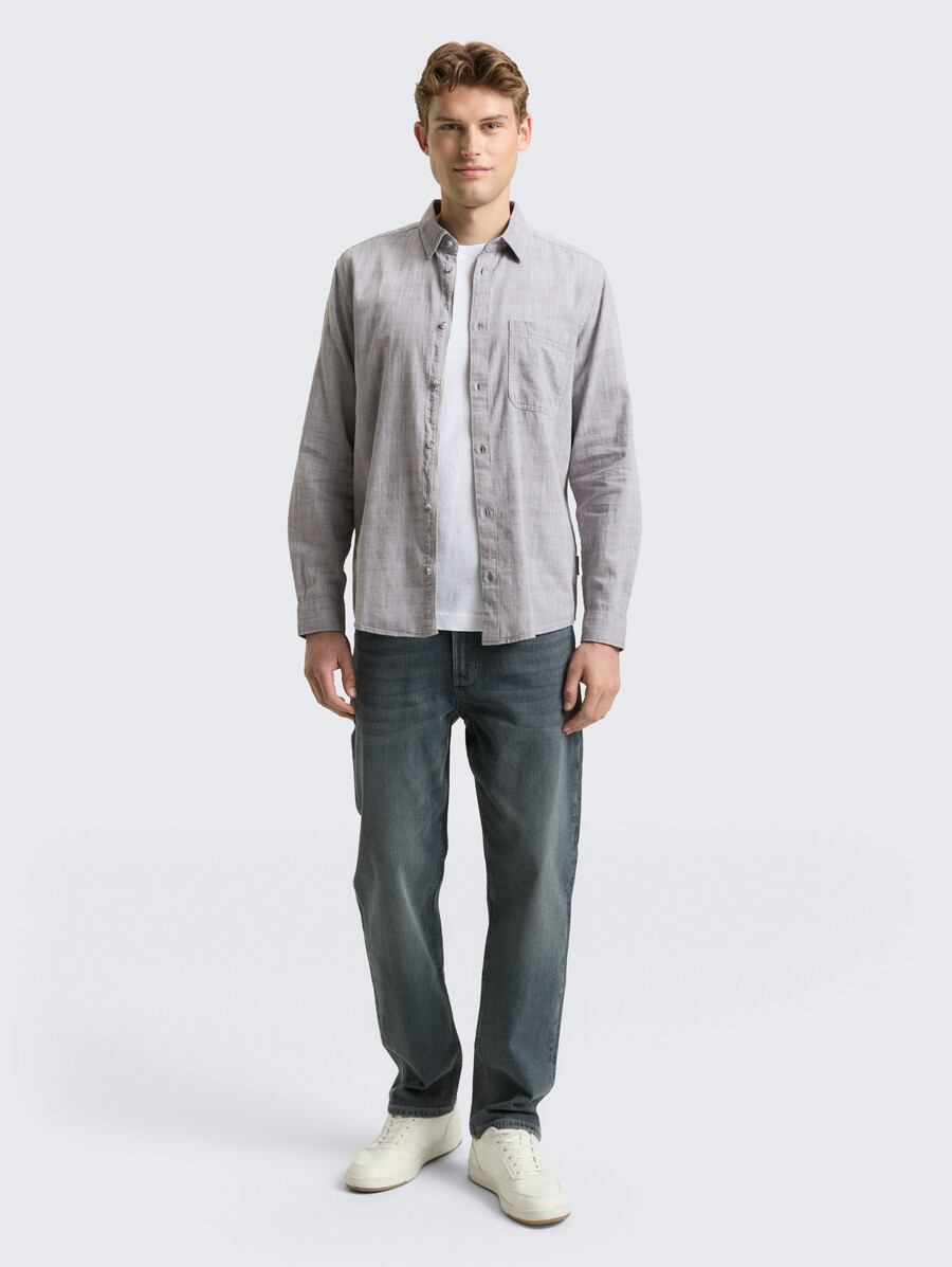 camicia vestibilità regolare con taschino sul petto
