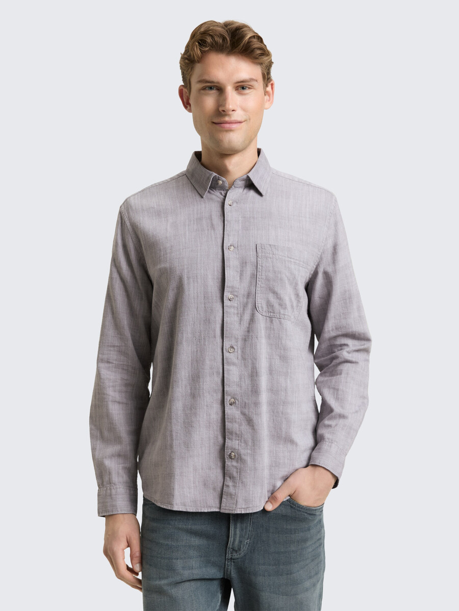 camicia vestibilità regolare con taschino sul petto