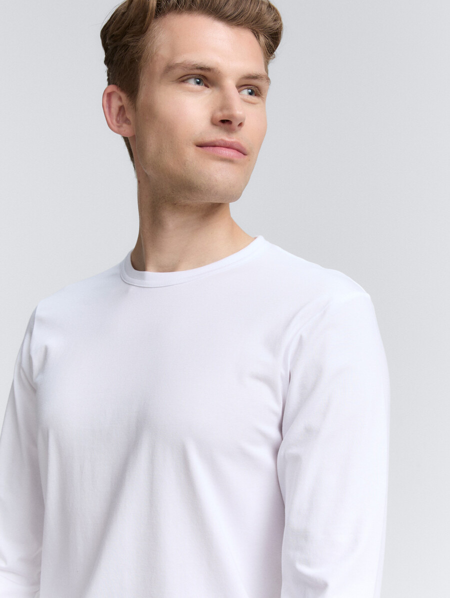 camicia a maniche lunghe slim fit elasticizzata