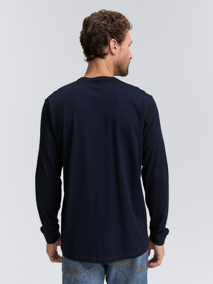 camicia basica a maniche lunghe in cotone
