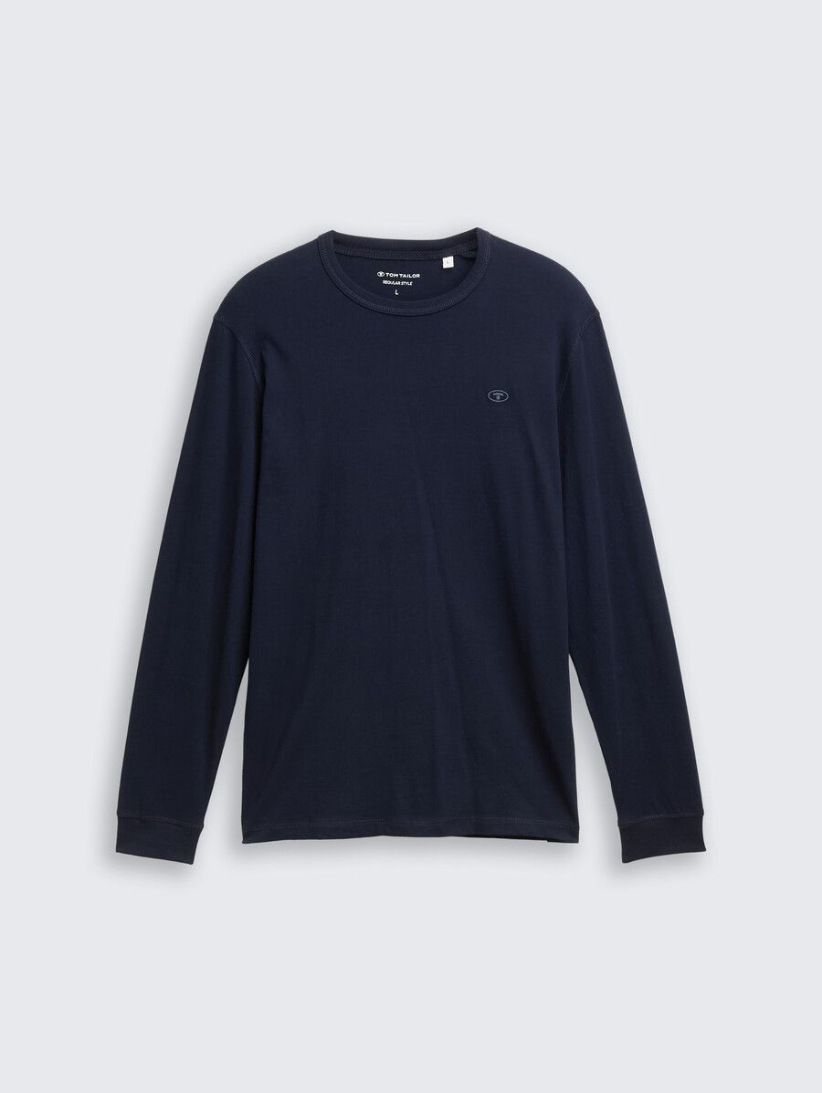 camicia basica a maniche lunghe in cotone