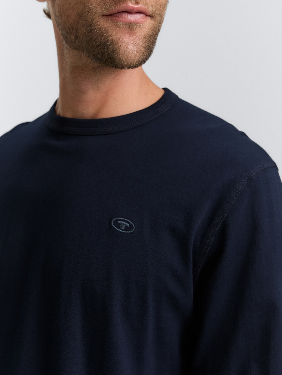 camicia basica a maniche lunghe in cotone