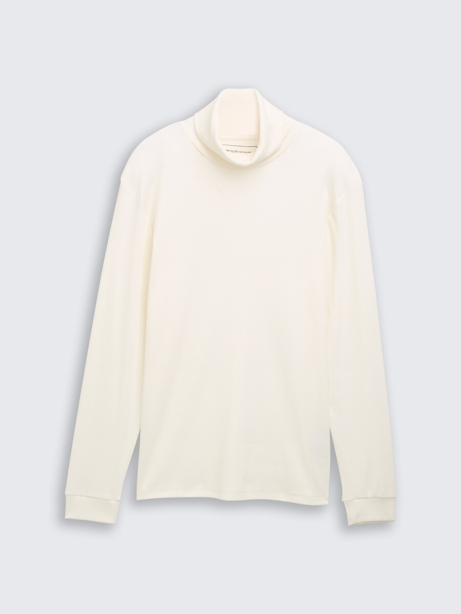 maglia a collo alto con trama a coste