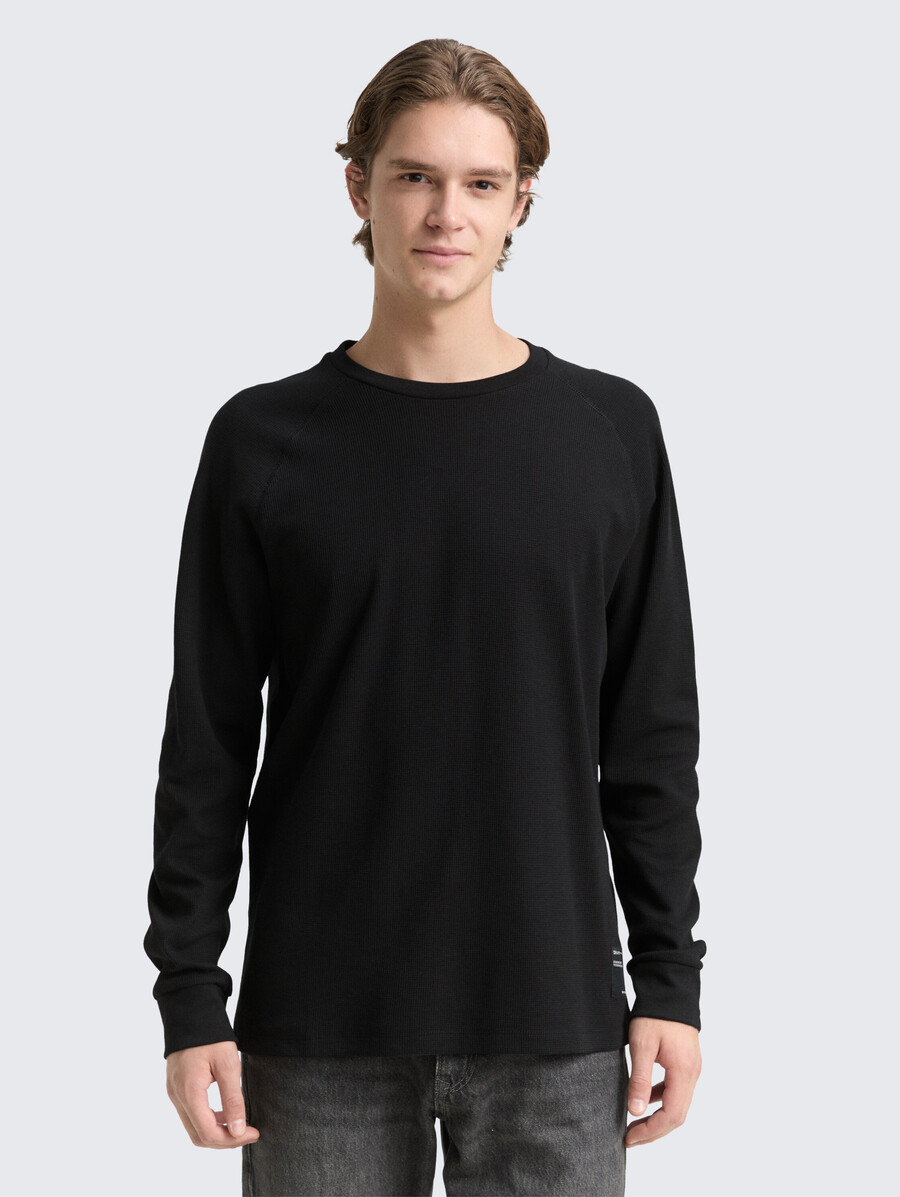 maglia a maniche lunghe con trama a nido dape