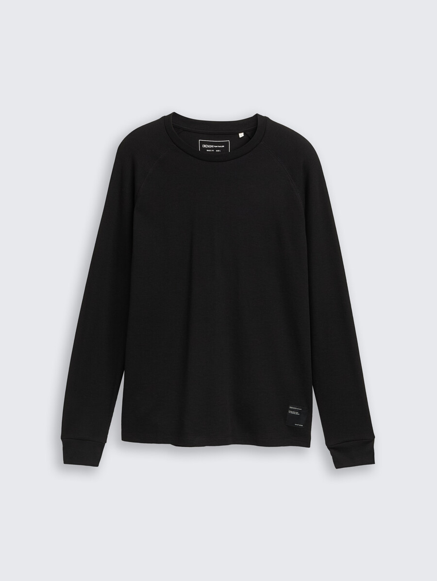 maglia a maniche lunghe con trama a nido dape