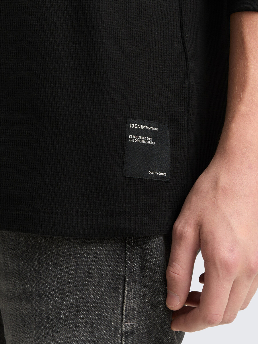 maglia a maniche lunghe con trama a nido dape