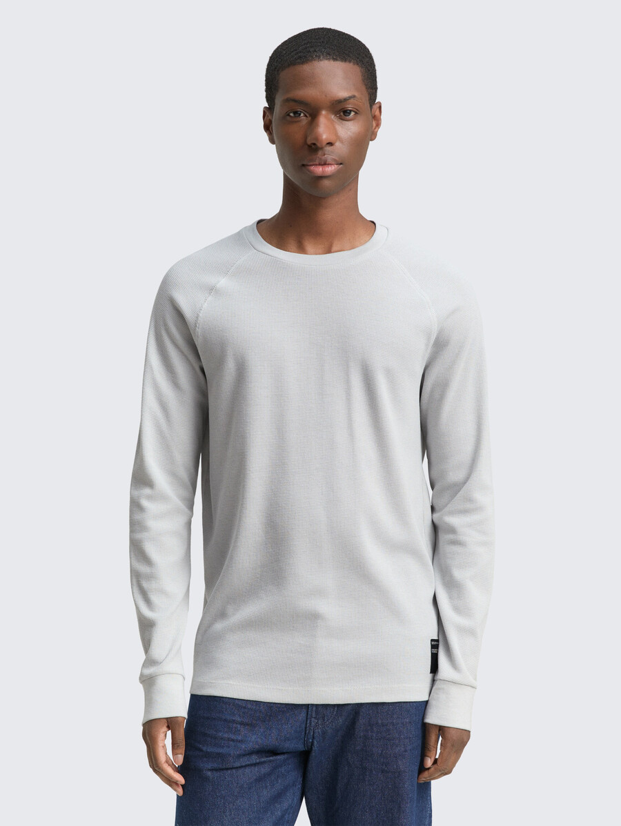 maglia a maniche lunghe con trama a nido dape