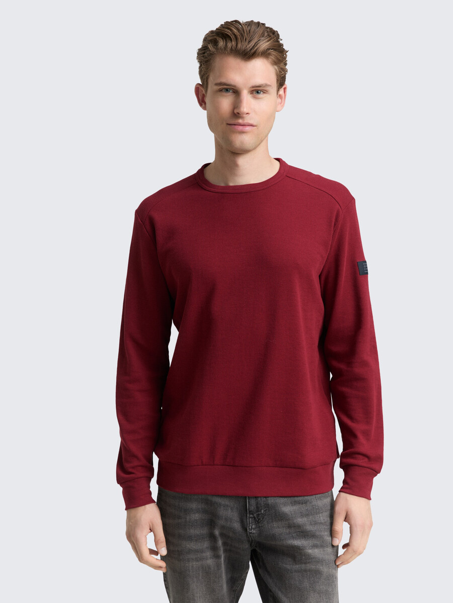 maglia a maniche lunghe con trama a nido dape