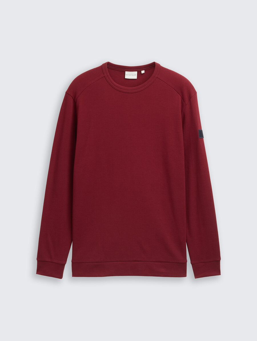maglia a maniche lunghe con trama a nido dape