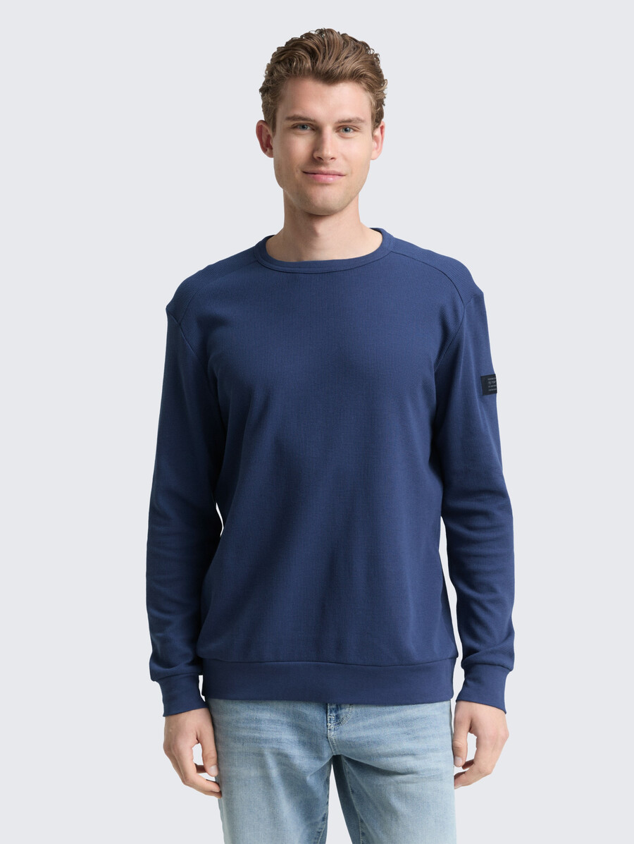 maglia a maniche lunghe con trama a nido dape