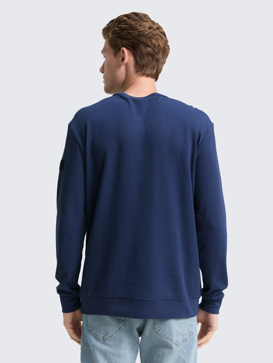 maglia a maniche lunghe con trama a nido dape