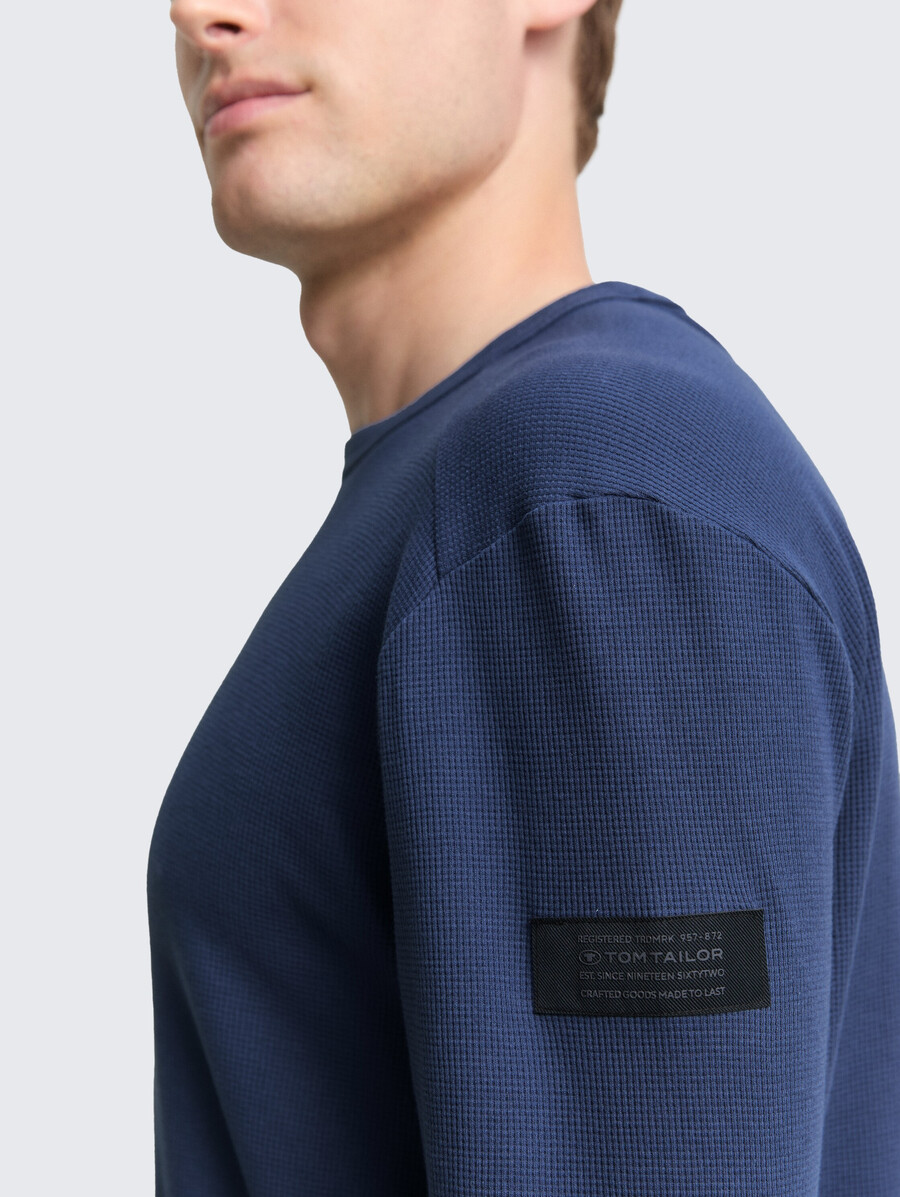 maglia a maniche lunghe con trama a nido dape