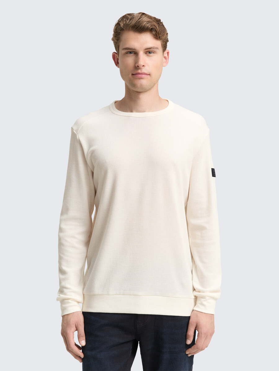 maglia a maniche lunghe con trama a nido dape