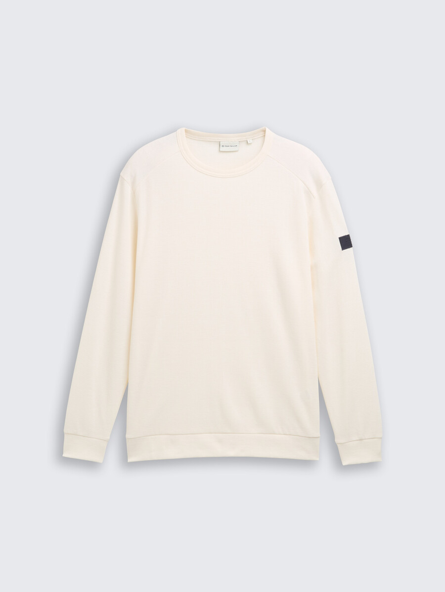 maglia a maniche lunghe con trama a nido dape