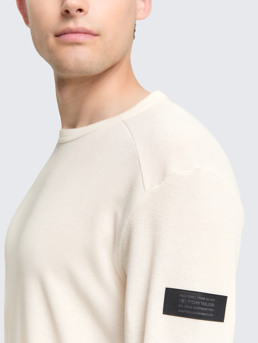 maglia a maniche lunghe con trama a nido dape