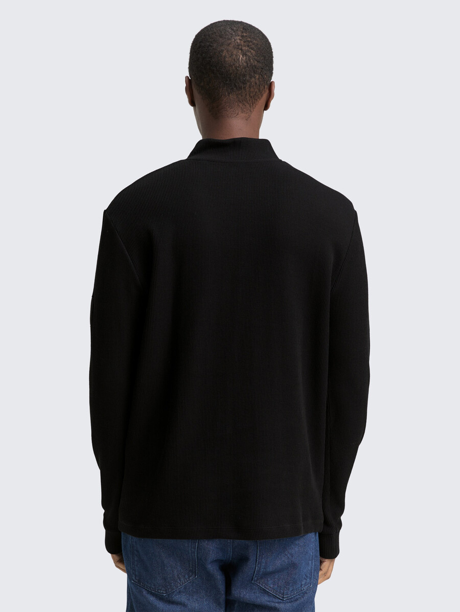 maglia a maniche lunghe troyer con trama a coste