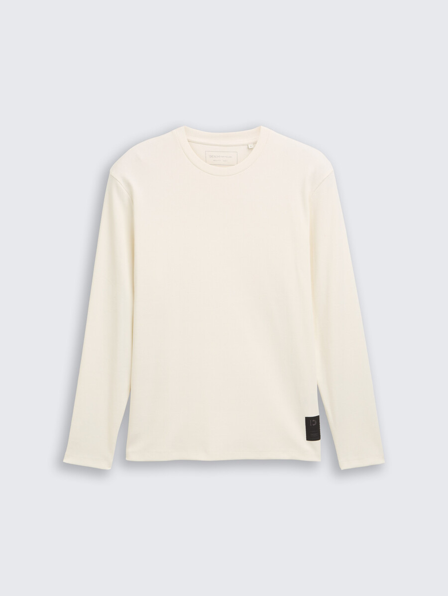 maglia a maniche lunghe con trama a coste