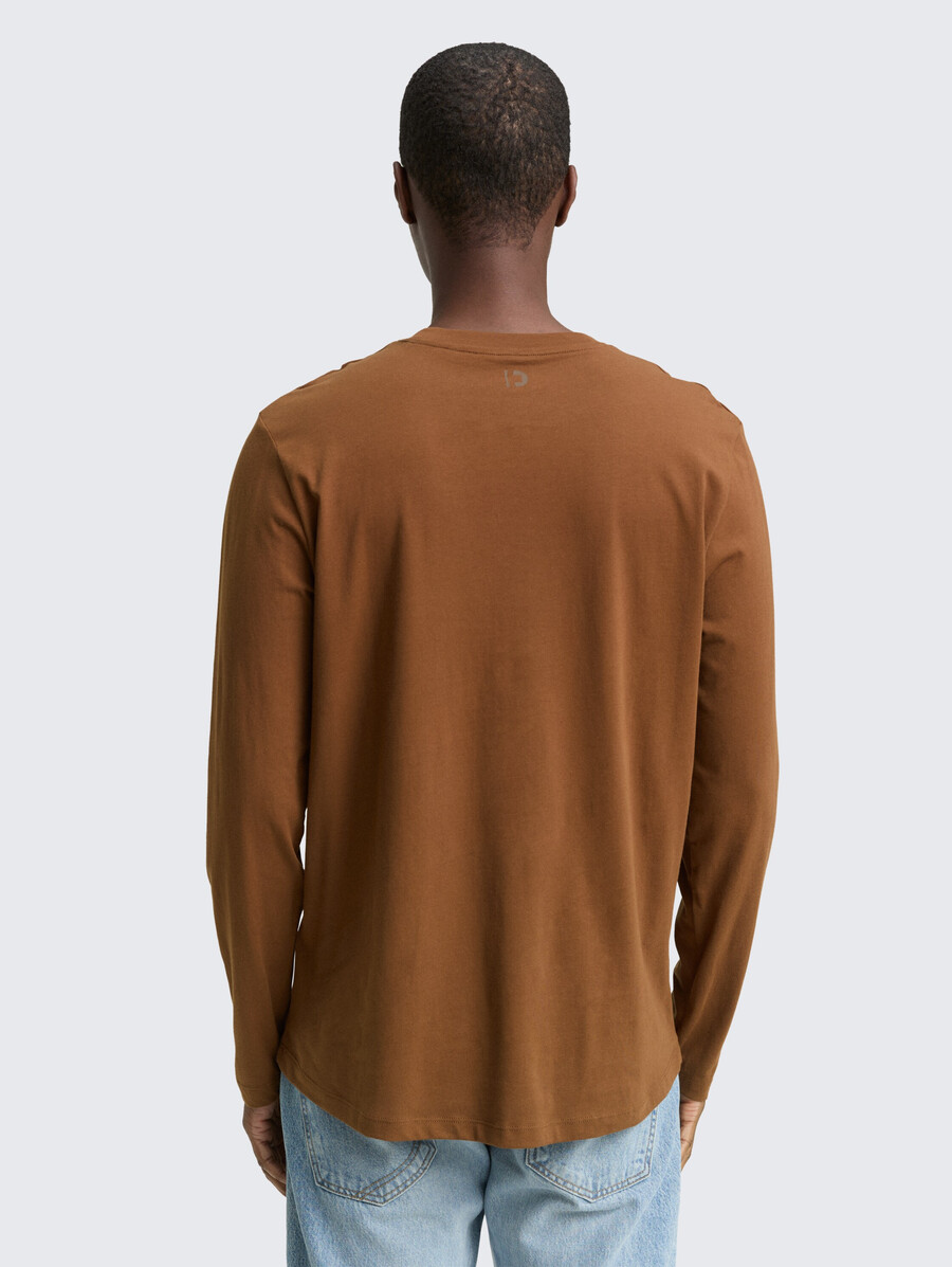 camicia basica a maniche lunghe in cotone