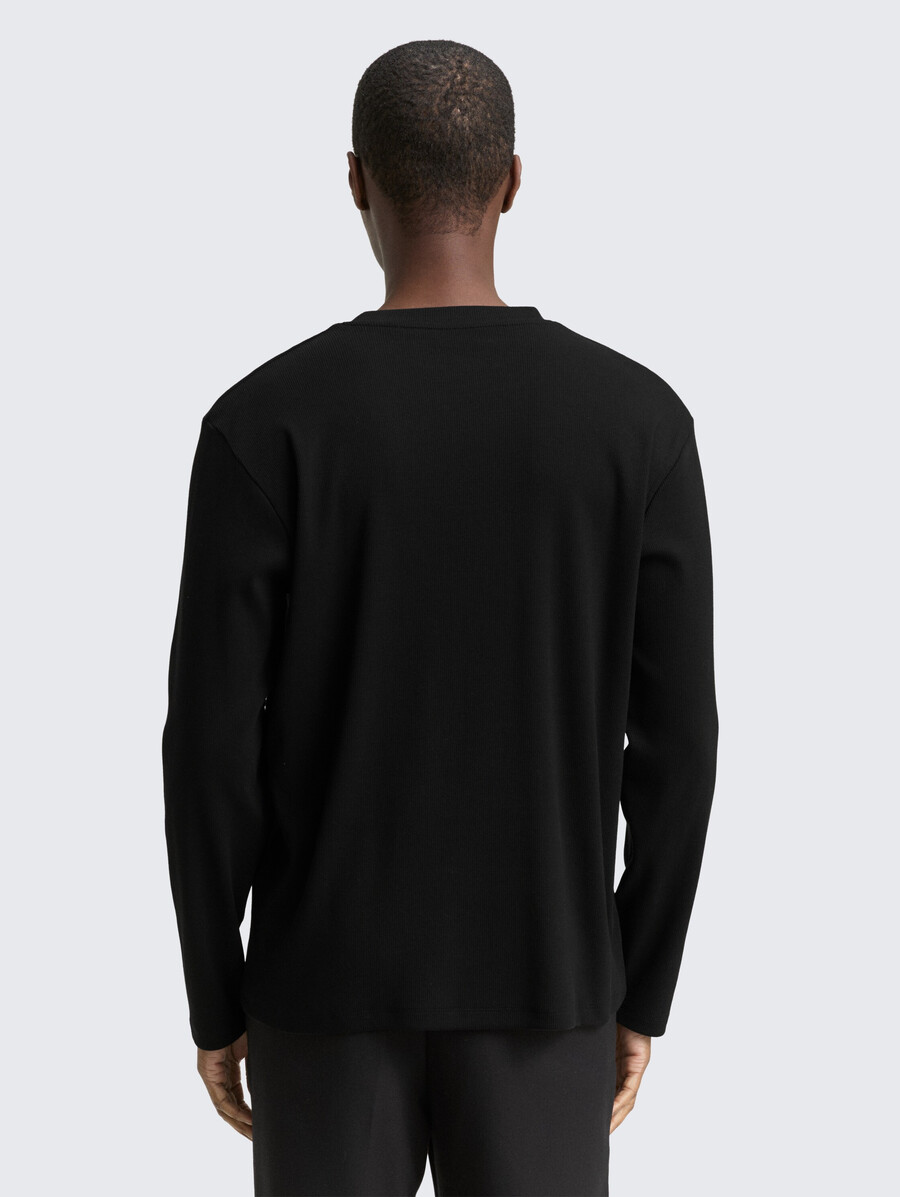 maglia a maniche lunghe con trama a coste