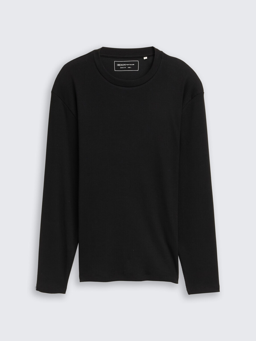 maglia a maniche lunghe con trama a coste