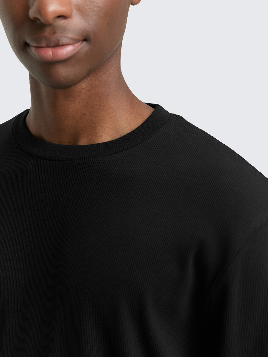 maglia a maniche lunghe con trama a coste