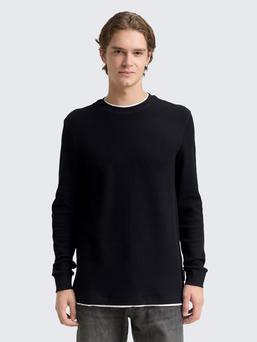 maglia a maniche lunghe con look 2 in 1