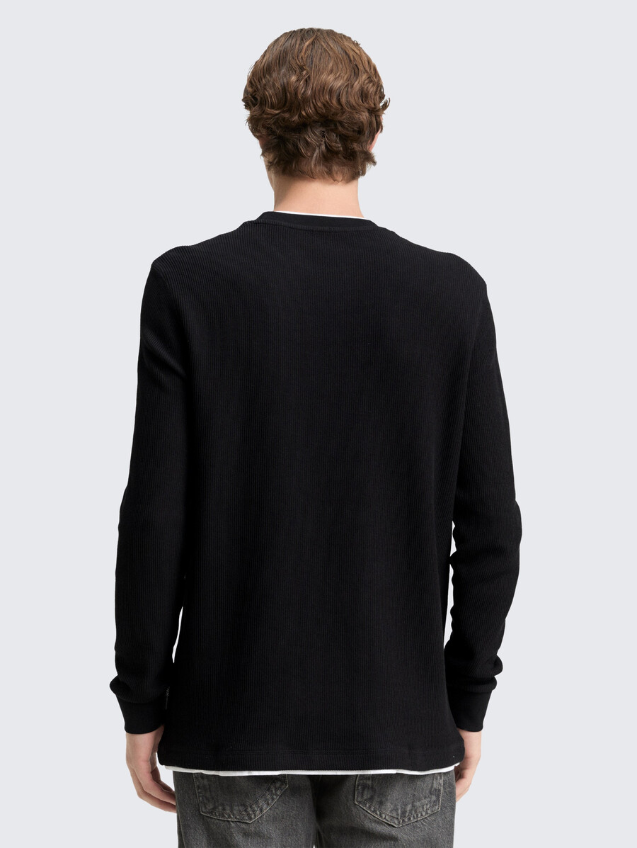 maglia a maniche lunghe con look 2 in 1
