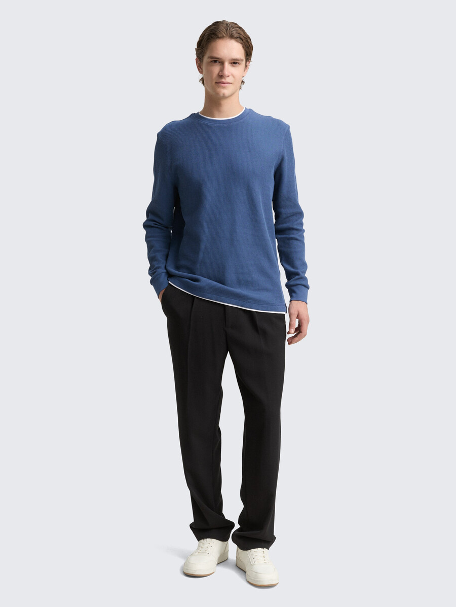 maglia a maniche lunghe con look 2 in 1