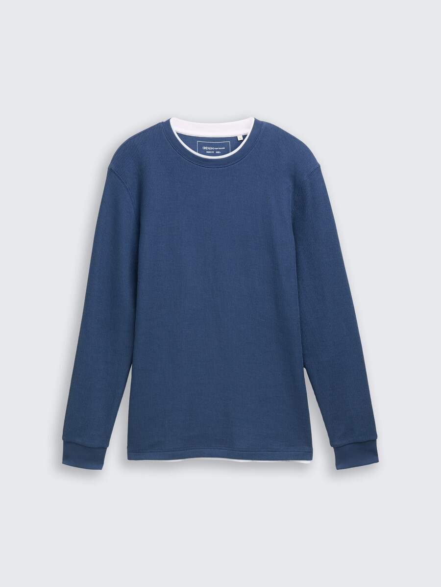 maglia a maniche lunghe con look 2 in 1