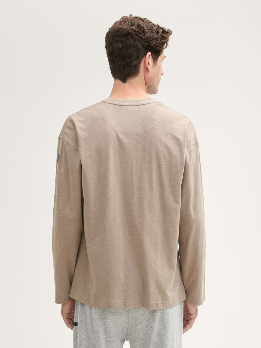 camicia a maniche lunghe in look mélange