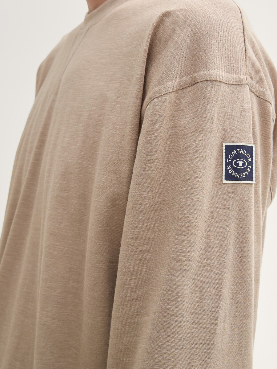 camicia a maniche lunghe in look mélange