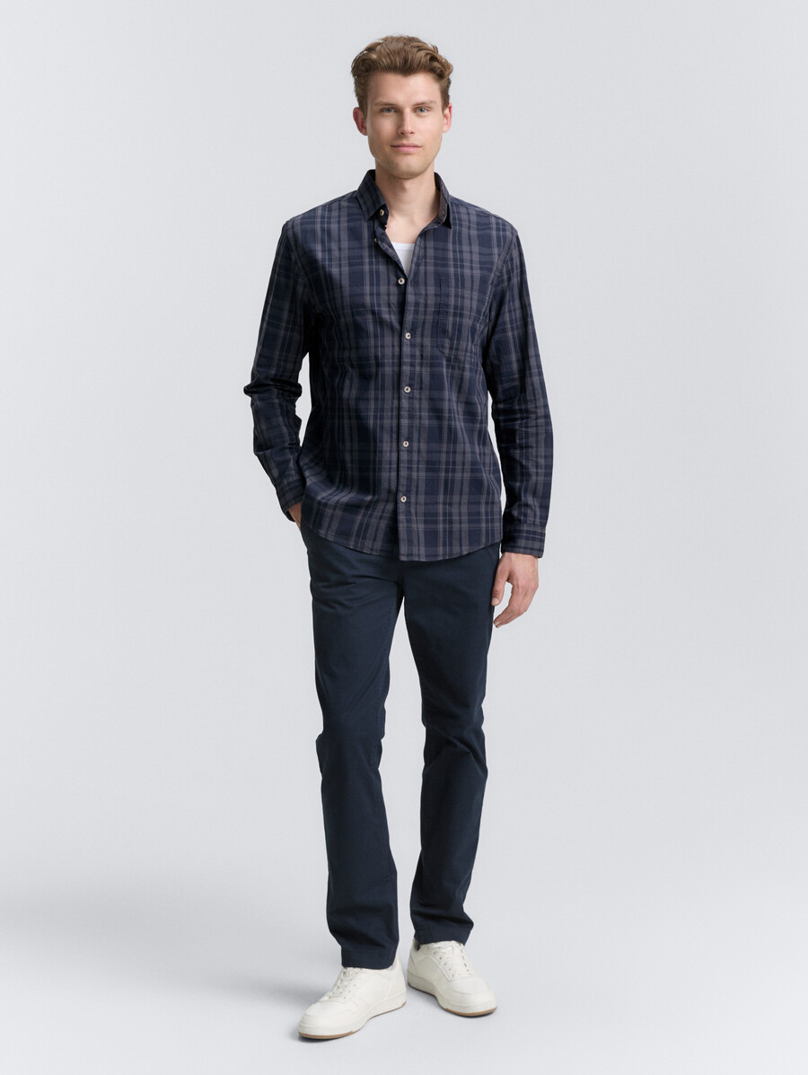 camicia regular fit con motivo a quadri