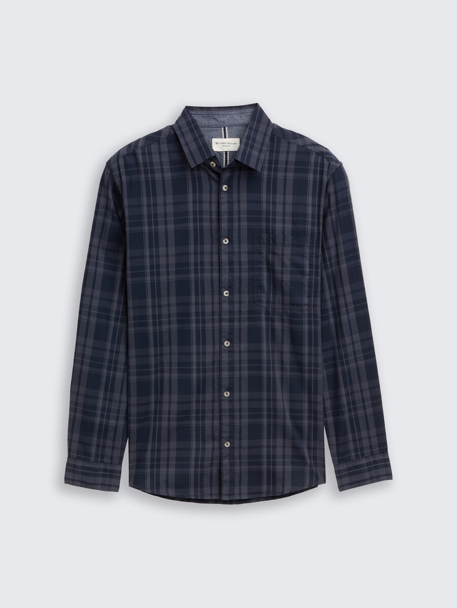 camicia regular fit con motivo a quadri
