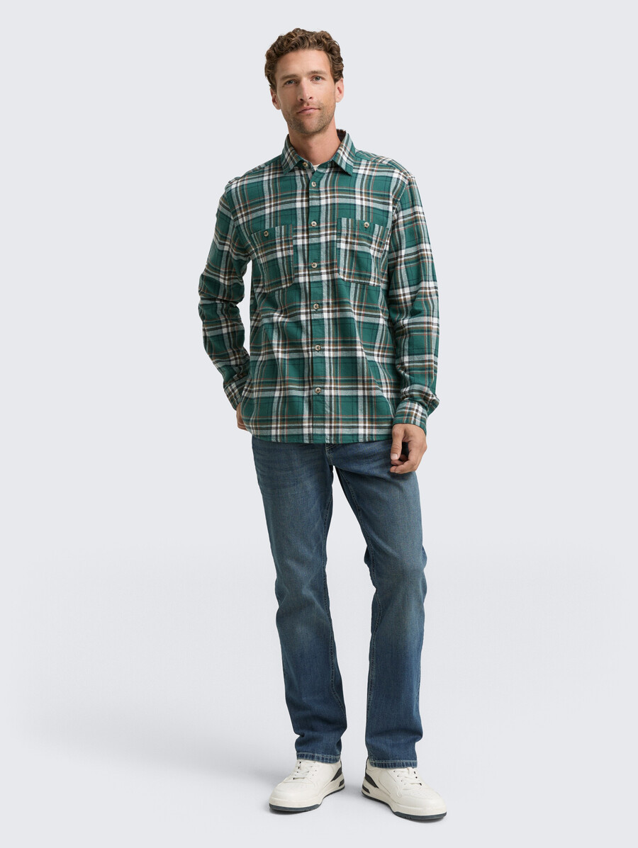 camicia in flanella dalla vestibilità comoda con motivo a quadri