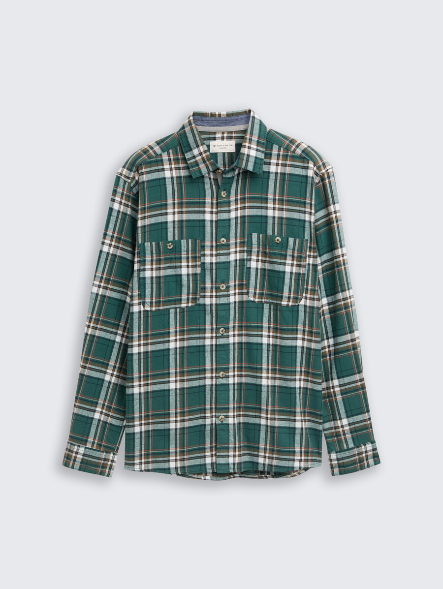 camicia in flanella dalla vestibilità comoda con motivo a quadri
